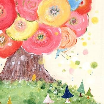 SALE❤️絵画インテリア 花 額縁付き✨【送料込み‼︎】 Amazon.co.jp: 絵画 インテリア 花の絵 青い鳥 「咲きつづく日々
